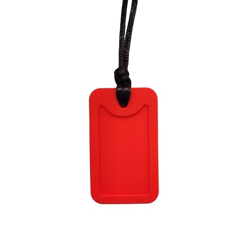 bijtketting dogtag rood