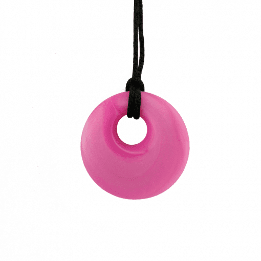 bijtketting round pearl pink