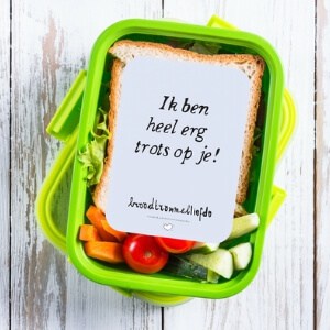kaartjes voor in de broodtrommel