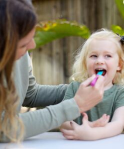 tong oefenening met depressor tip logopedie