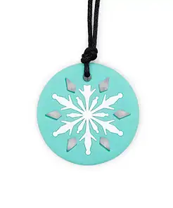 jellystone designs sneeuwvlok bijtketting turquoise